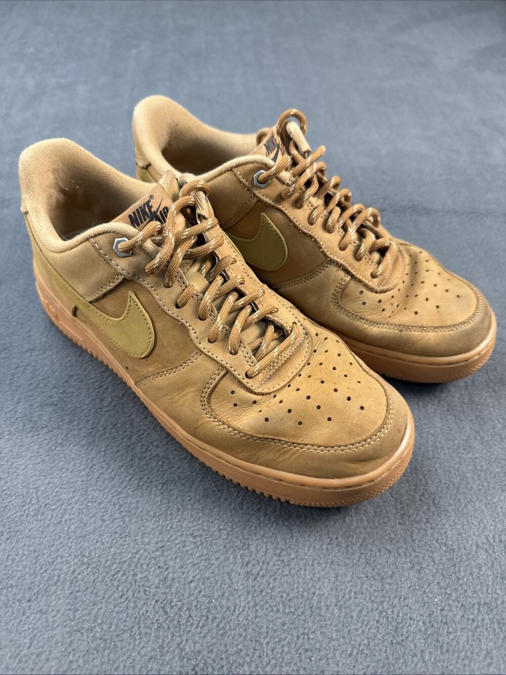 Nike Air Force 1 Low Flax Brown Men's Low Top Lace Up Sneakers CJ9179-200 Size 9